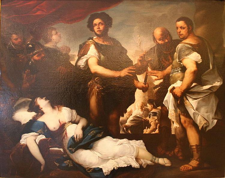 Luca  Giordano La mort de Lucrece oil painting picture
